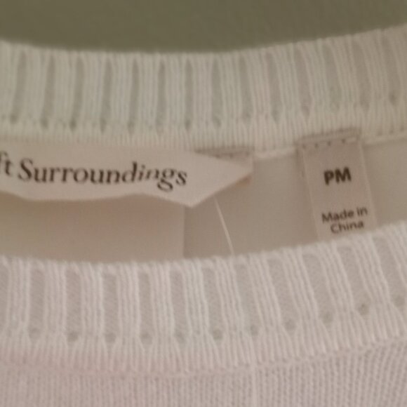 'Soft Surroundings' Long Sleeve Lightweight Fine Knit Top Size PM NWT - Picture 2 of 15